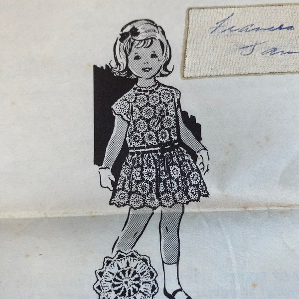 Child Crochet Dress, Mail Order Crochet Pattern, Design 984, Motif Medallions Dress, Vintage crochet child dress