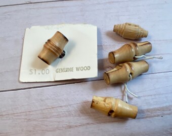Wood Toggle Buttons: Duffle Coat Sewing Supplies (1/2 & 1 Inch)
