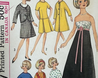 60's Simplicity 6244, 12 inch Doll Clothes, Terry and misty, doll clothing, sewing pattern