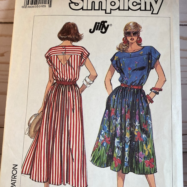 80s Misses Dress, Lenght Variations, Jiffy Simplicity 8011, Sewing Pattern, Pocket Dress