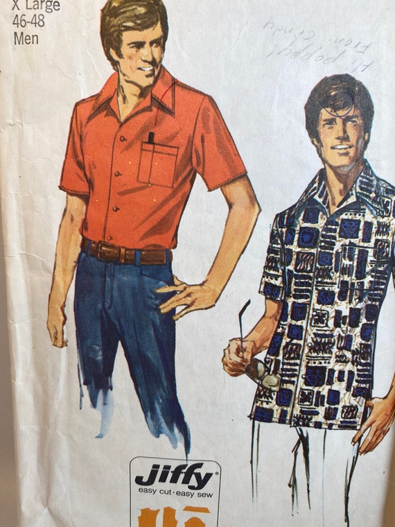 1970s Men's Shirt Simplicity 6368 