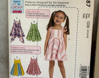 Girl's Dresses, McCall's 7587, Learn to Sew, Sewing Pattern, Beginner pattern