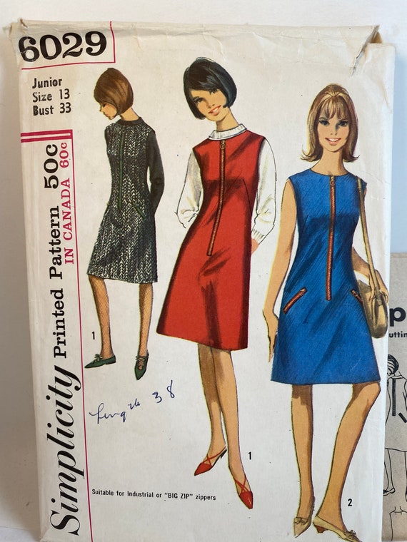 1970s Junior Miss One Piece Dress Or Jumper Simplicity 6029 Etsy