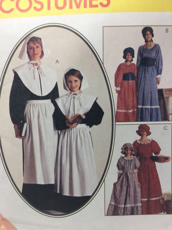 1990s Pioneer Costume, Pilgrim Costume, Mccall's Costumes 8335