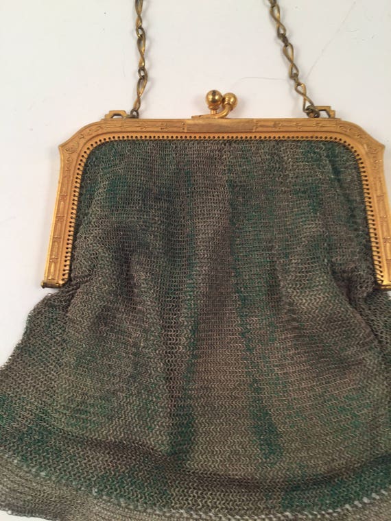 Antique Whiting & Davis Co Mesh Purse, Purse Paint