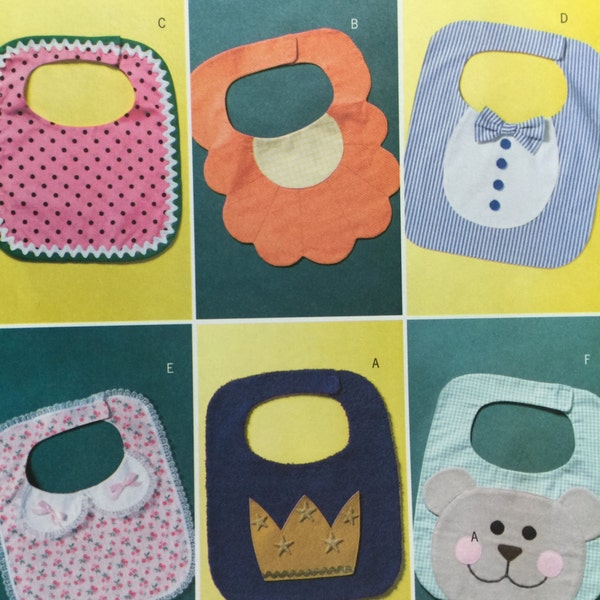 Baby Bib, Butterick 4533, Sewing Pattern,Baby Shower Gift,Watermelon,Daisy Bib,Tuxedo Bib,Princess Bib,King Bib,Bear Bib,Girl Bib, Boy Bib