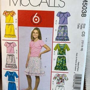 Girls Shrug, Tank, Skirt Sewing Pattern: McCall&#39;s 5038 (Size 12-16)