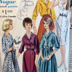1960s Vogue 5279 Two Piece Dress Sewing Pattern - Size 14