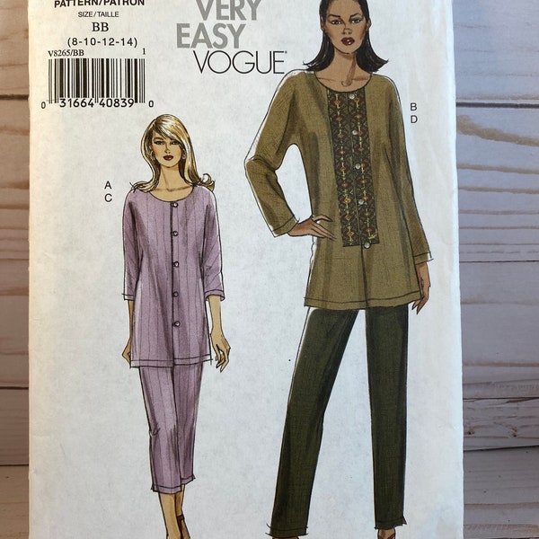 Petite Tunic, Vogue 8265, Very Easy, Sewing Pattern, Long Pants, Tunic Top