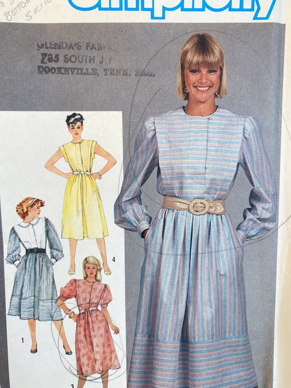 80s Flanged Dress Sewing Pattern: Simplicity 6243, Misses Size 10 - Etsy