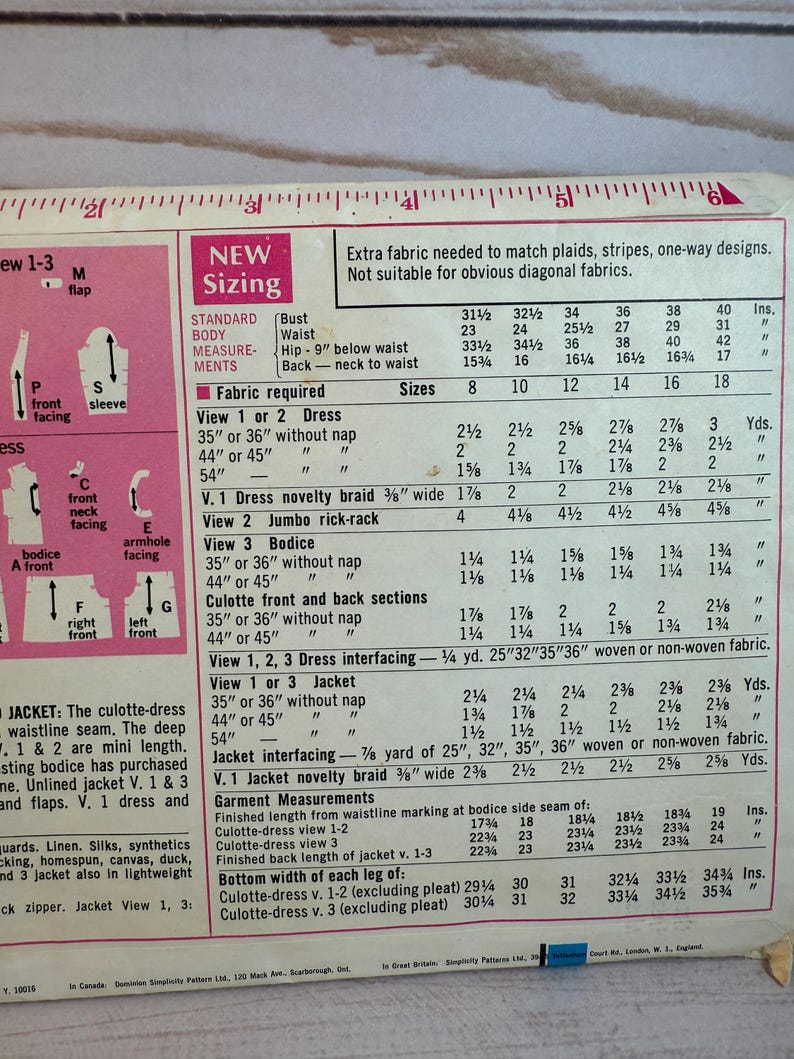 60s Culottes Dress Sewing Pattern: Simplicity 8098, Misses Size 12 - Etsy