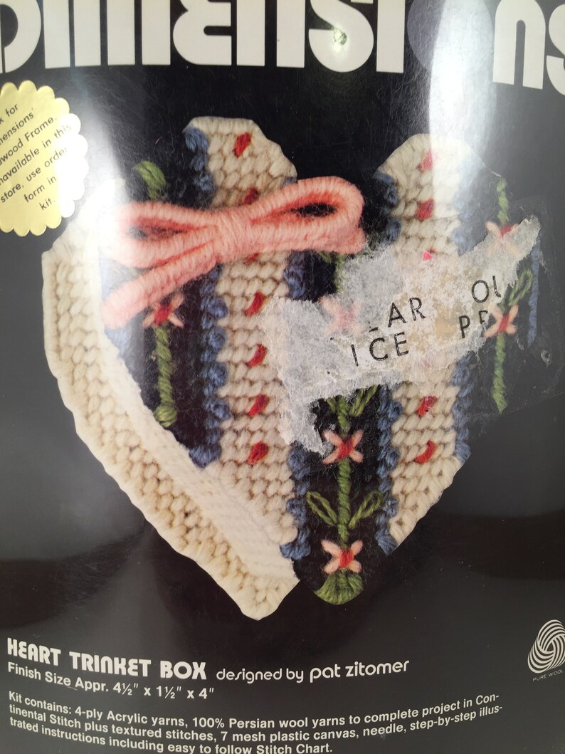 Heart Box Dimensions 7020 Plastic Mesh Canvas Heart Shape Box Gift Giving Needlework Present Needlepoint Trinket Box Needlepoint Kit