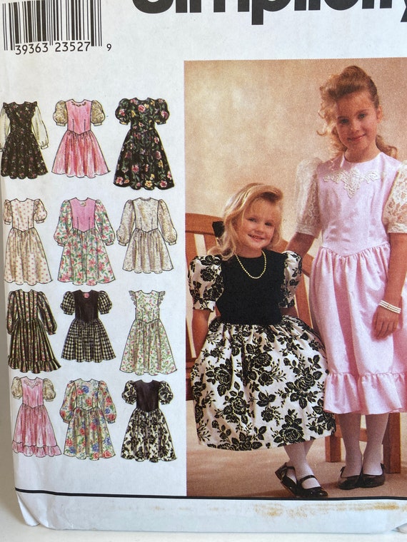 Vestido de fiesta de ni a de los a os 90 simplicidad 8967 patr n