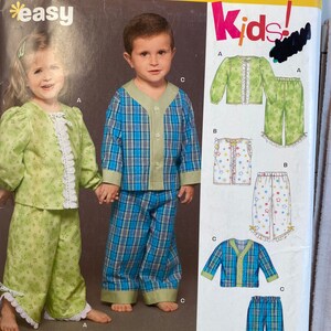 Child Pajama, New Look 6446, Sewing Pattern, Pajama Tops, Pajama Bottoms, Elastic Waist Pants, Night Clothes