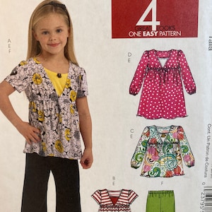 Girls Dresses, McCall&#39;s 5794, Sewing Pattern, Tank Top, Long Pants, Loose Fitting, Pullover Top, Mid Knee Dress, Above Waist Casing, Dress