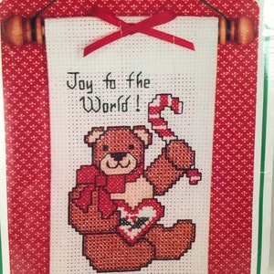Christmas Ornament, Counted Cross Stitch Kit, The New Berlin Company, Gift Giving, Tree Ornament, Joy To The World, Christmas Decor, Bear