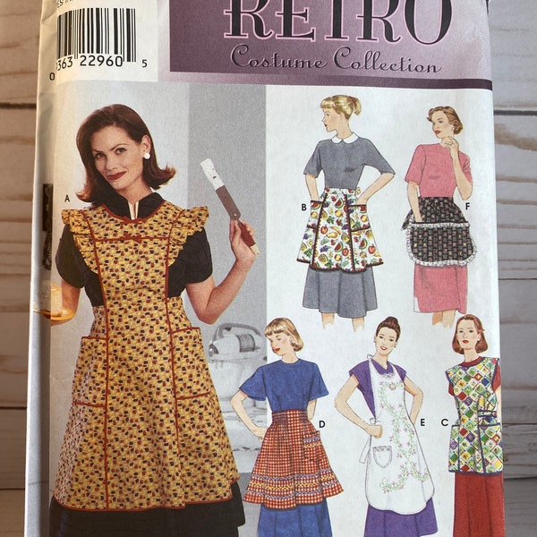Simplicity 8720 Retro Apron Sewing Pattern Bib and Waist Costume Collection Designed by Teri