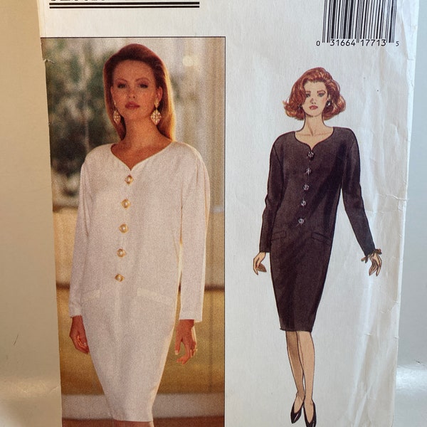 90s Tapered Dress, Butterick 3110, Dress Sewing Pattern, below mid Knee Dress, Designer Jessica Howard, Fast Easy Pattern