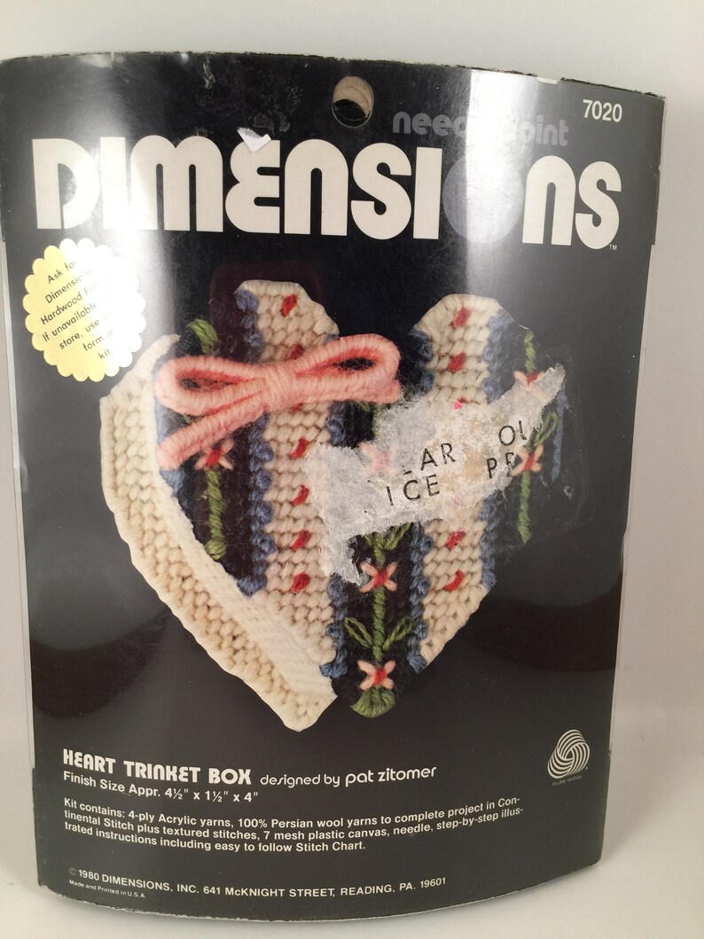 Heart Box Dimensions 7020 Plastic Mesh Canvas Heart Shape Box Gift Giving Needlework Present Needlepoint Trinket Box Needlepoint Kit