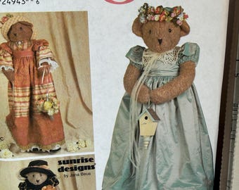 Soft Sculptured stuffed Bear, Clothes, Simplicity 9695, Sewing Pattern, 32 inches