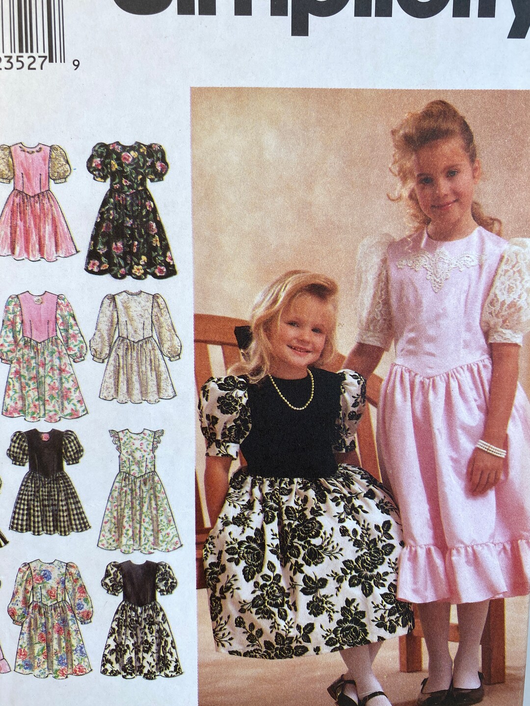 90s Girl s Party Dress Simplicity 8967 Sewing Pattern Full Skirt Dres Gathered Bodice Sleeve Variations Ruffle Variations below Knee Etsy Australia