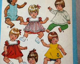 15 inch Doll Dress, Simplicity 9508, Sewing Pattern, Baby Doll Dress, Pinafore, 15 to 17 inch Doll