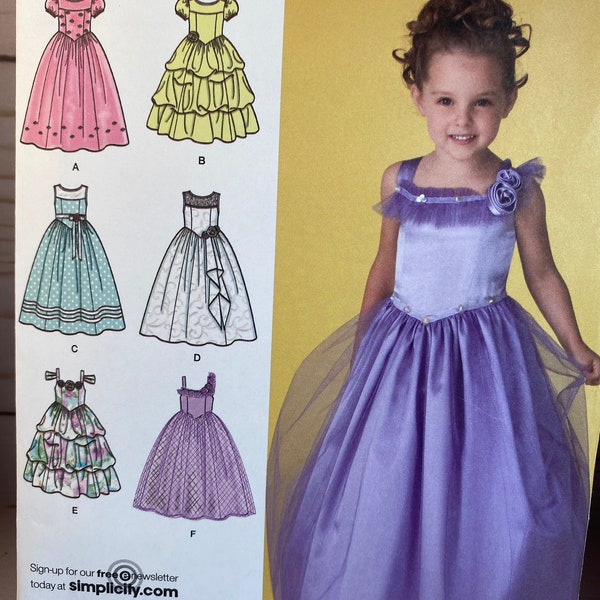 Girl's, Toddler, Simplicity 2463, Princess Dress, Sewing Pattern, Wedding, Baptism, Communion, Costumes, Dance, Special Occasions