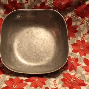 Vintage Wilton Armetale Pewter 9&quot; Square Serving Bowl  Mount Joy, PA