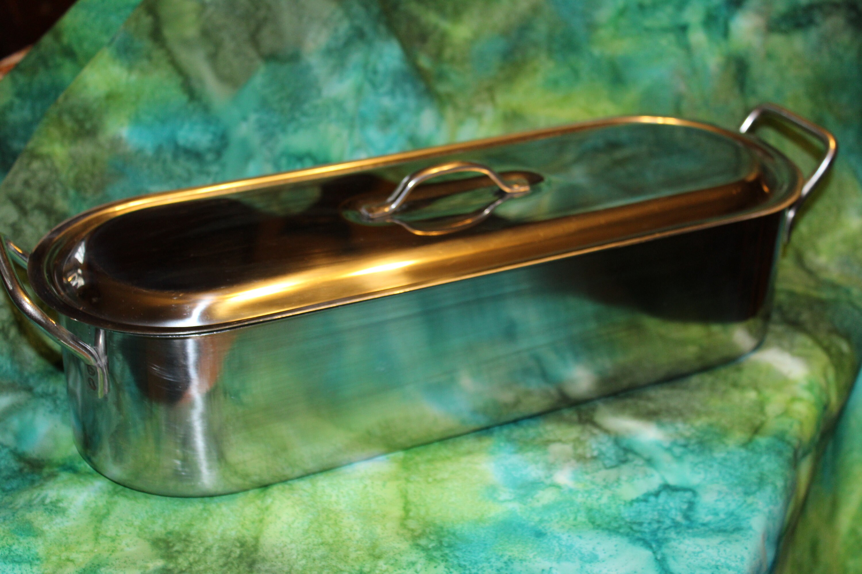 Vintage stainless steel fish pan or fish poacher with lid Etsy
