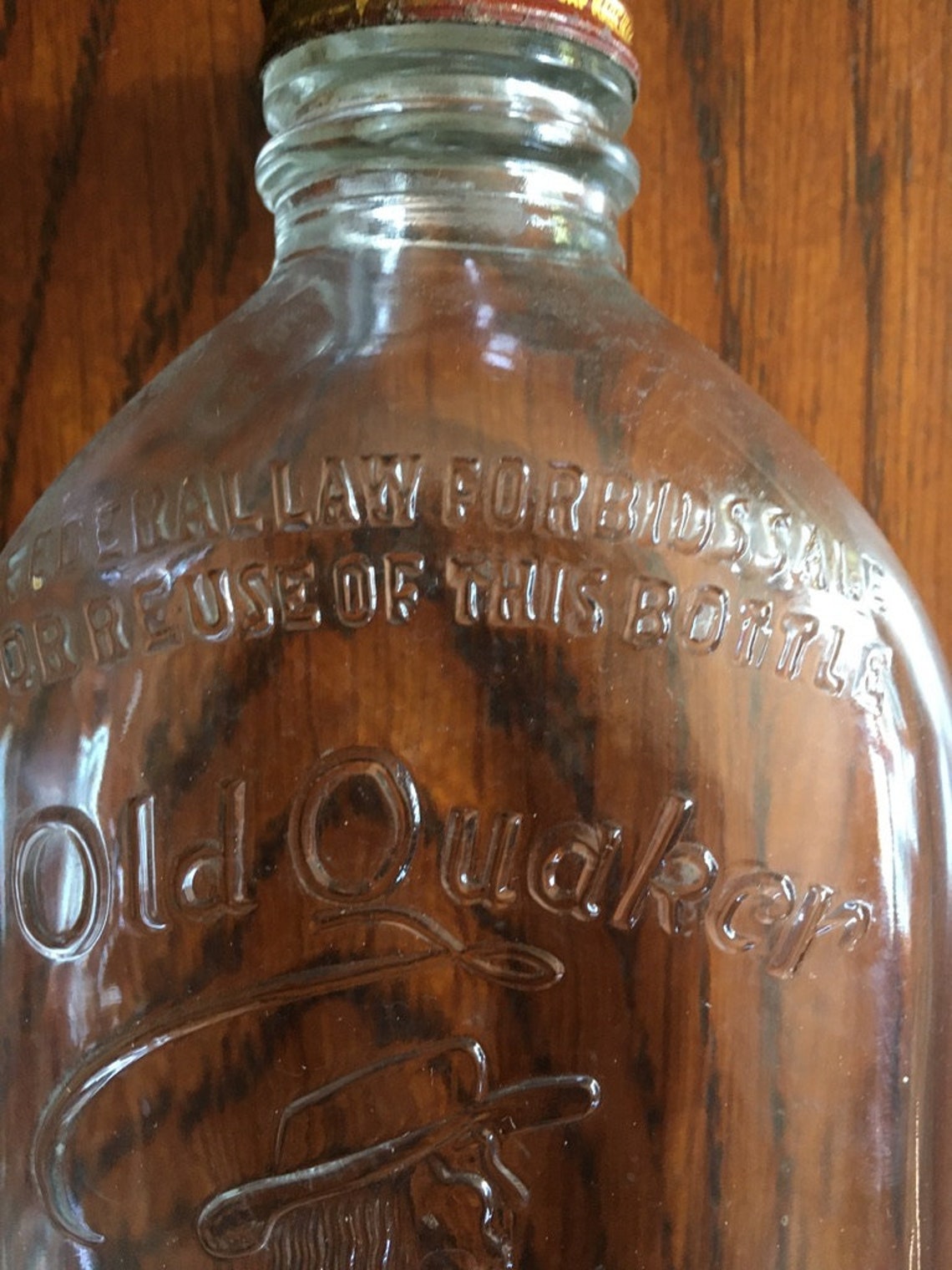 Vintage 1940s old Quaker Whiskey Bottle Etsy