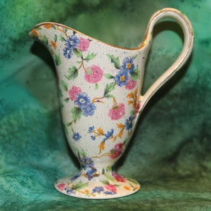Vintage Royal Winton Grimwades of England Creamer, Grecian Style Old Cottage Chintz Pattern