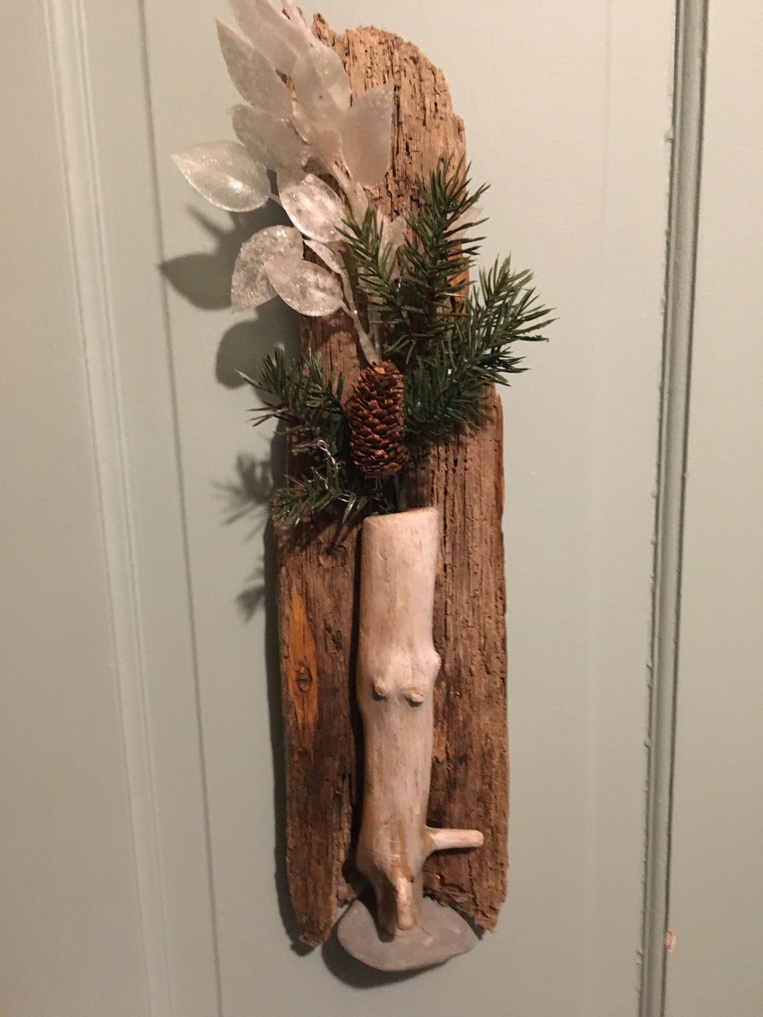 Driftwood Wall Sconce Driftwood Wall Vase Dried Flower Etsy