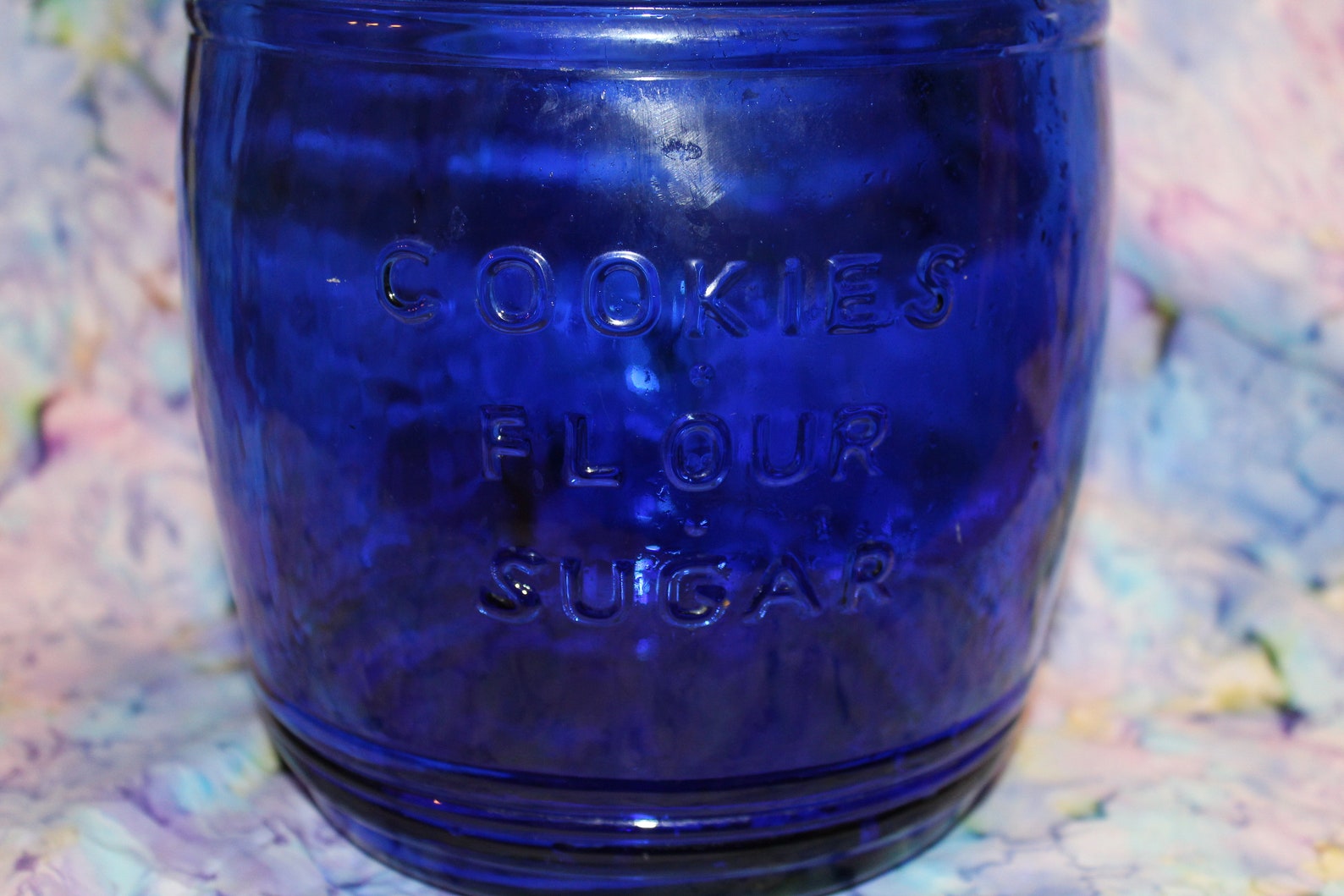 Vintage Cobalt Blue Cookie Jar Cobalt Blue Storage Container Etsy
