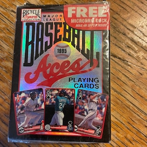 VINTAGE 1995 Bicycle Aces Baseball Playing Cards, Full Set Never Used