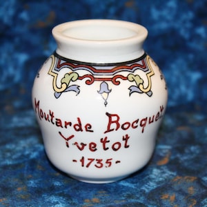 Vintage Moutarde Bocquet Yvetot -1735- Mustard Jar, No Top