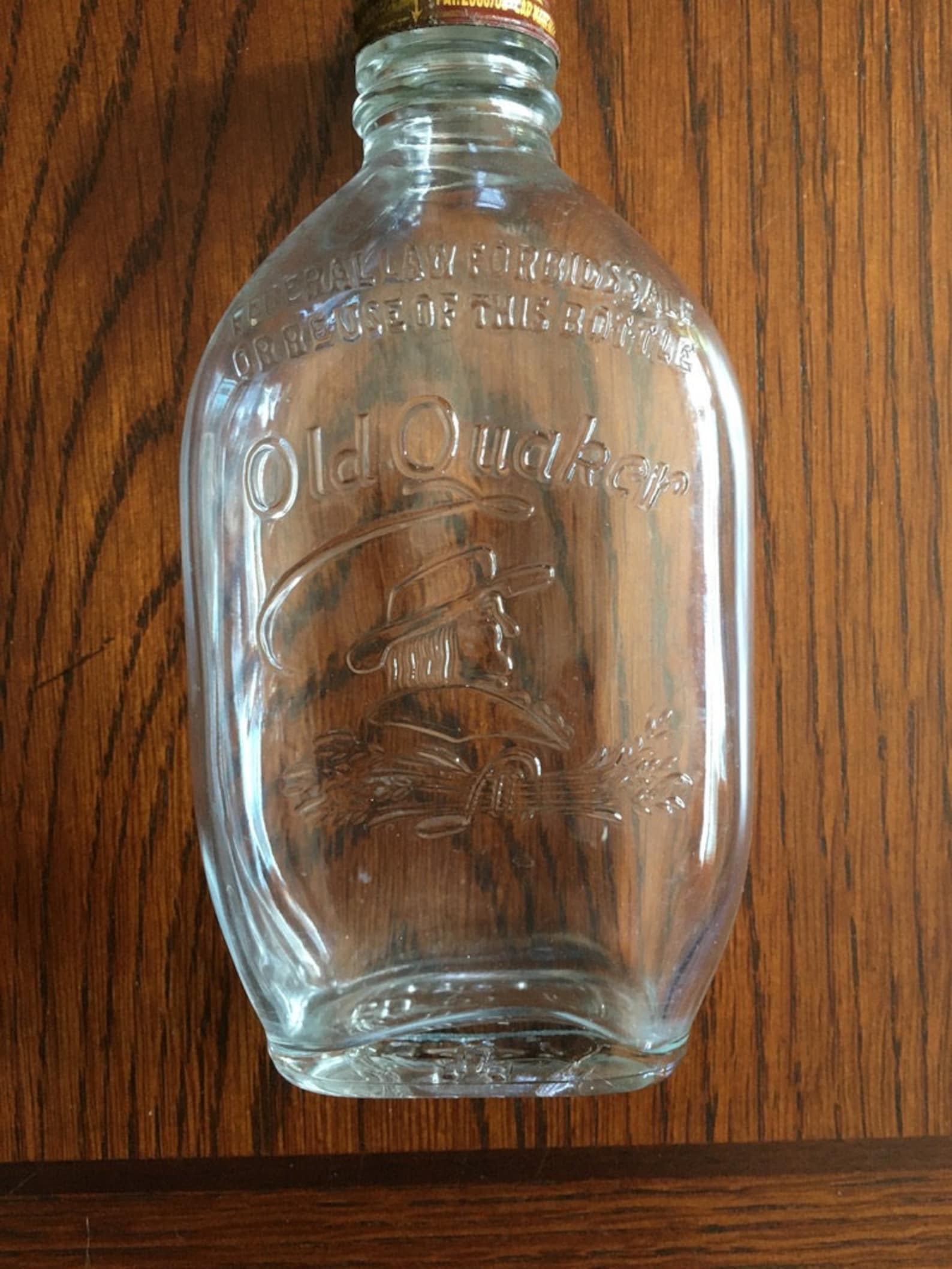 Vintage 1940s old Quaker Whiskey Bottle Etsy