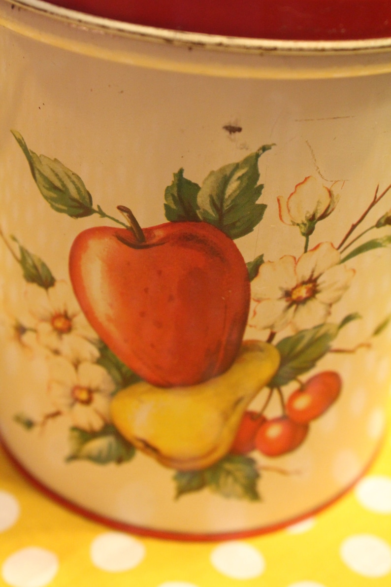 Set of 2 Vintage Decoware Apple and Pear Kitchen Canisters Etsy