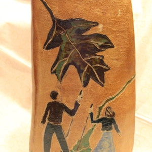 Vintage Decorative Pottery with Glazed Imagery