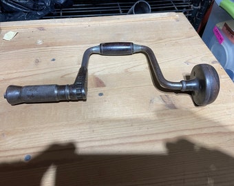 Antique American Made  Brace Hand Crank Drill Vintage Tool 1940s/1950s