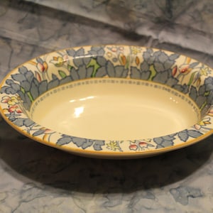 Vintage Woods Burslem Oval Dish/ Platter /Bowl, &quot;Forest Flowers&quot; Pattern, Made in England