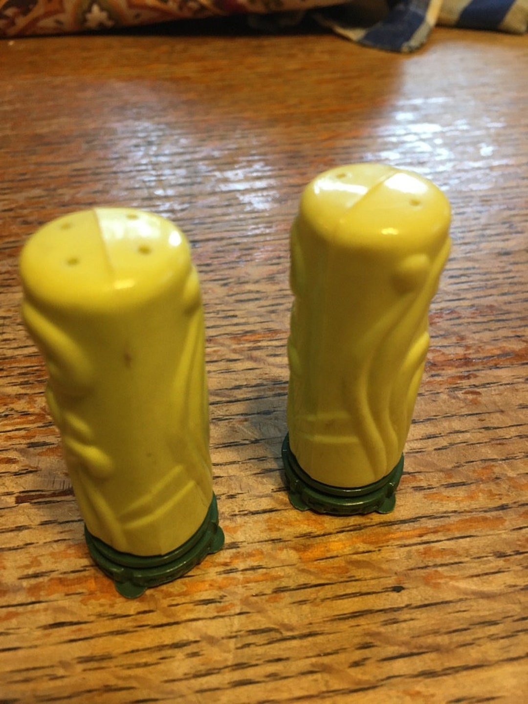Vintage Plastic Salt and Pepper Shakers, Superlon Products, Jade Style