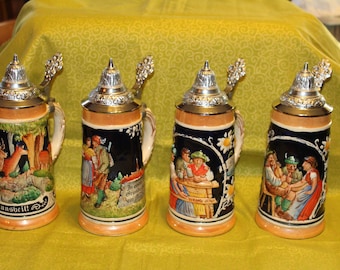 Vintage West German Steins, Your Choice One of Four Different Designs