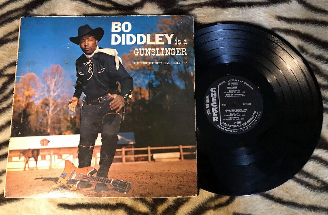 BO DIDDLEY is A GUNSLINGER 1961 1st Pressing Checker Rare Black Label ...