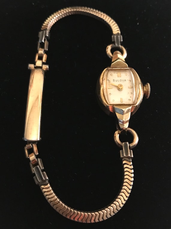 BULOVA 1950's 14K Gold Watch Vintage WORKING Yell… - image 6