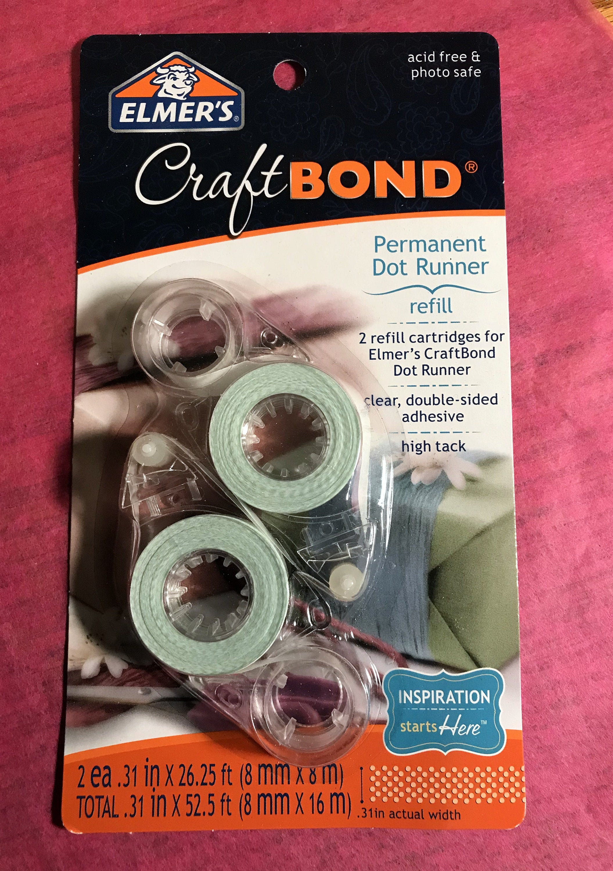 4 Packs Elmers CraftBond Permanent Dot Runner Tape Refill ~ 8 Cartridges Total 4 Packs Elmers CraftBond Permanent Dot Runner Tape Refill ~ 8 Cartridges Total