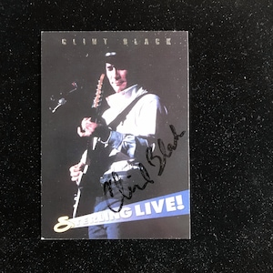 CLINT BLACK Hand Signed Autographed Sterling Card Country Music Singer Rare Memorabilia Hall Of Fame Killin&#39; Time