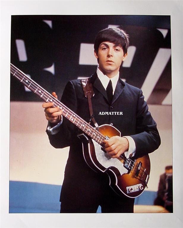 Beatles Paul McCartney Playing Hofner Bass Guitar Vintage ...