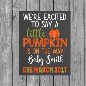 Little Pumpkin Pregnancy Announcement Fall Pregnancy Announcement ...