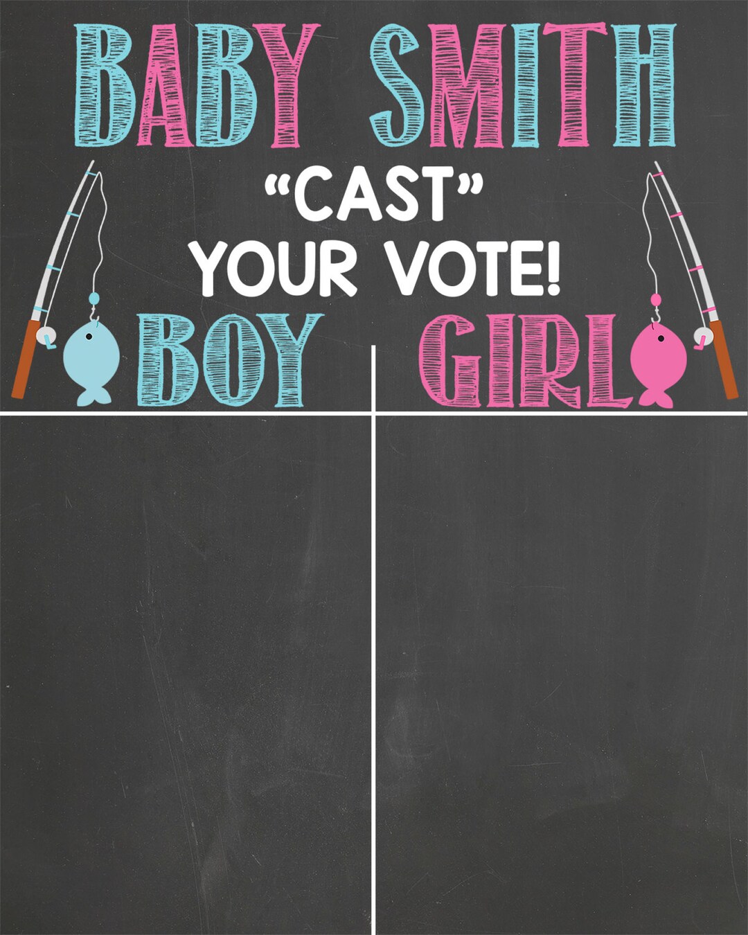 Gender Prediction Printable Personalized Chalkboard // Cast Your Vote ...