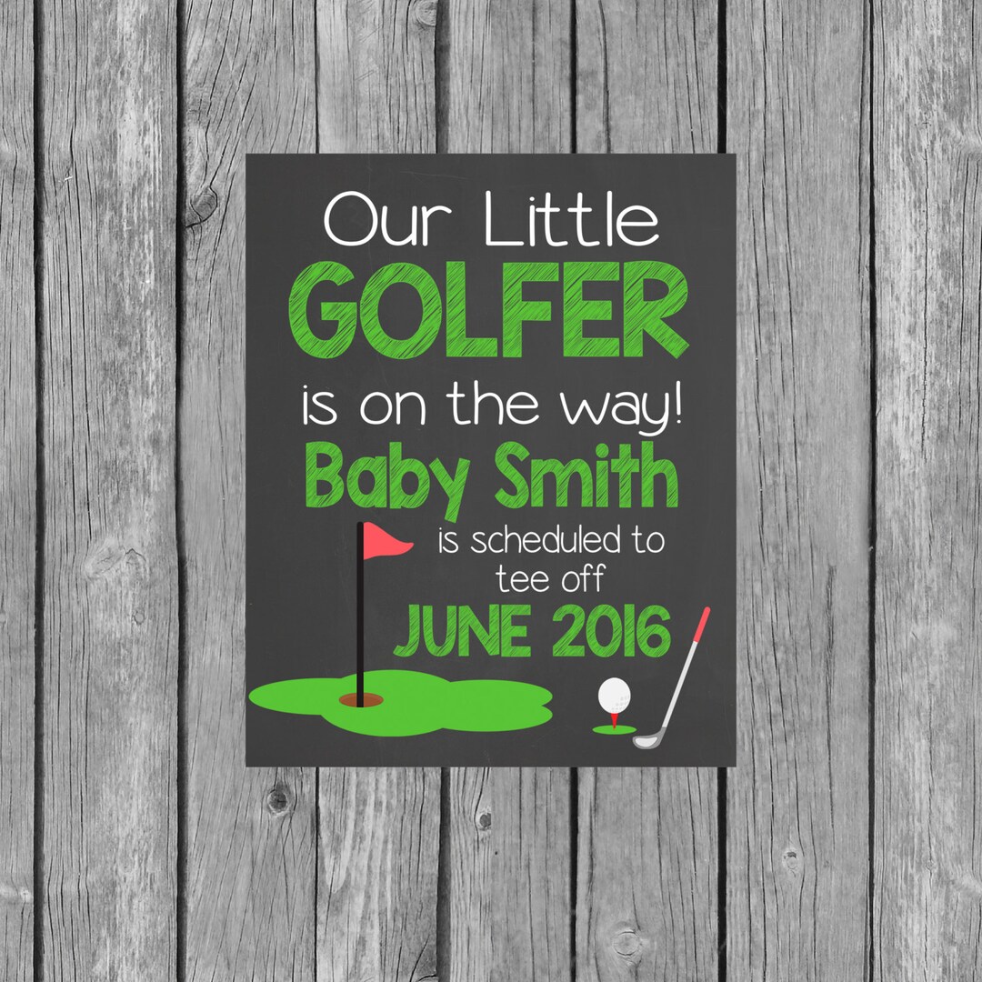 Golf Pregnancy Announcement Unique Pregnancy Announcement Sports Personalized Chalkboard